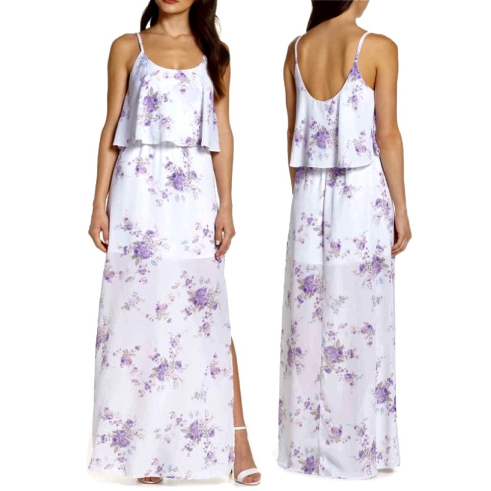 The Carolina Popover Maxi Dress with Side Slit